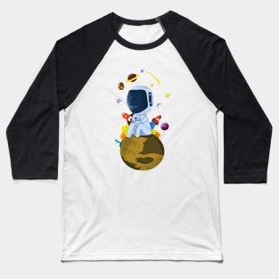 Astronaut Doodle Baseball T-Shirt